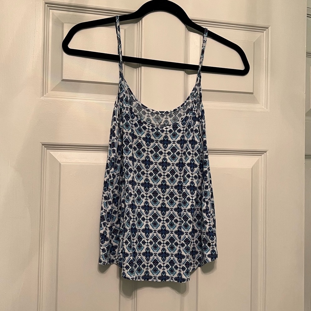 Soft flowy cami with blue pattern